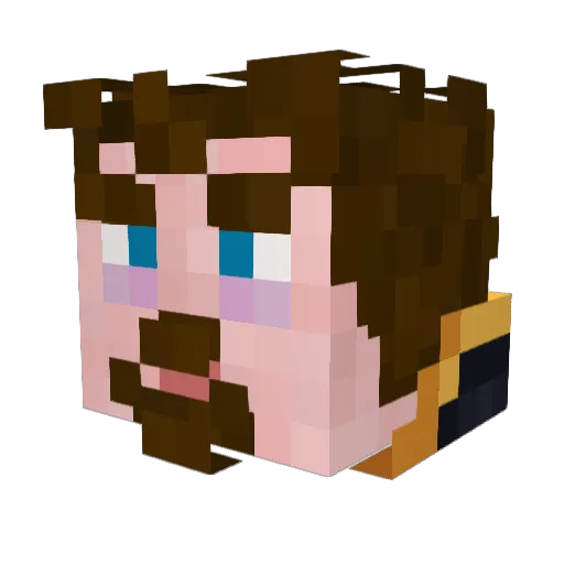 Pexmiss Minecraft avatar head, 3D render