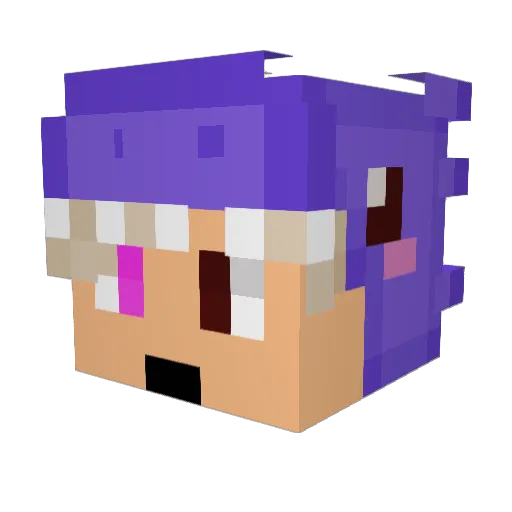Pey2 Minecraft avatar head, 3D render