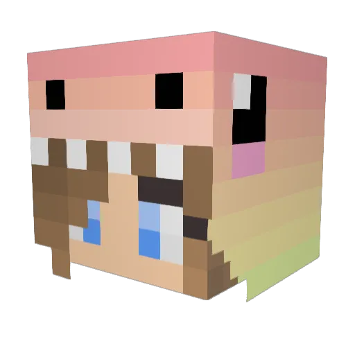 Peymosa Minecraft avatar head, 3D render