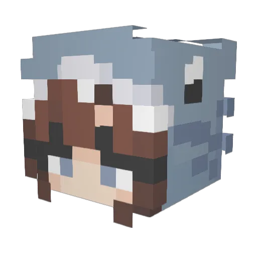 Pfannika Minecraft avatar head, 3D render