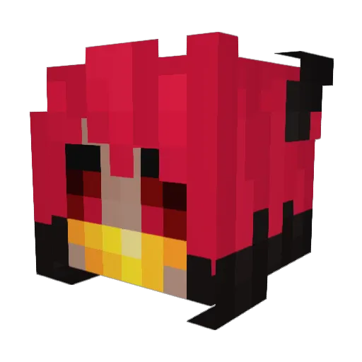 Pfaunix Minecraft avatar head, 3D render