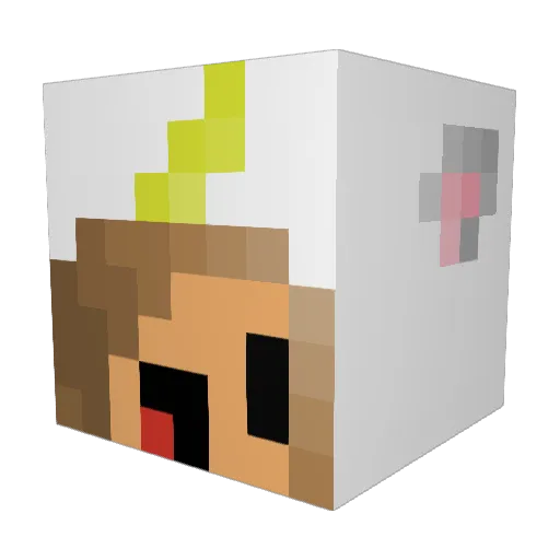 Pfeffermintzi Minecraft avatar head, 3D render