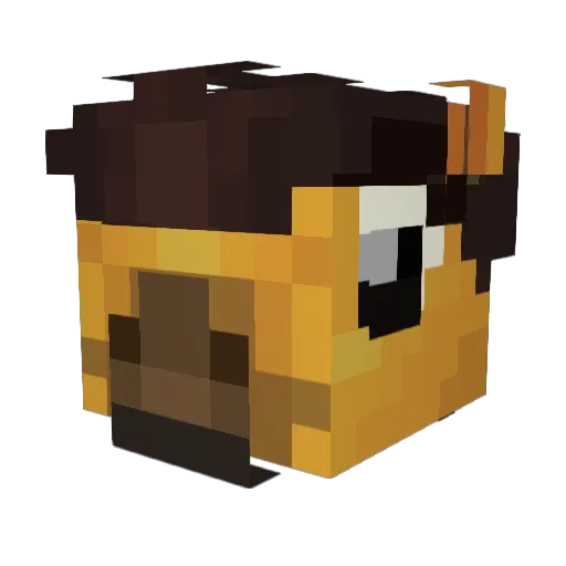Pferdeidigung Minecraft avatar head, 3D render