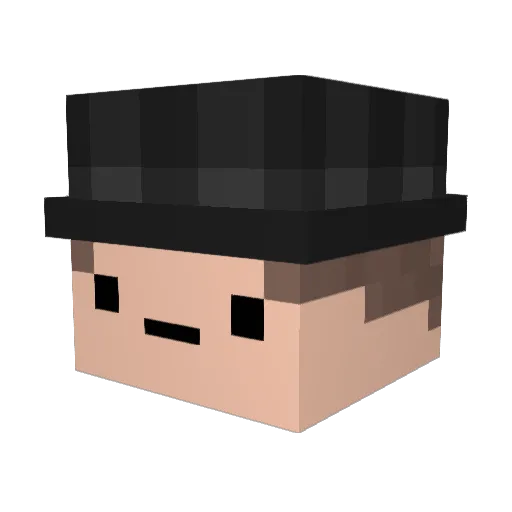 Pfiffikvs Minecraft avatar head, 3D render