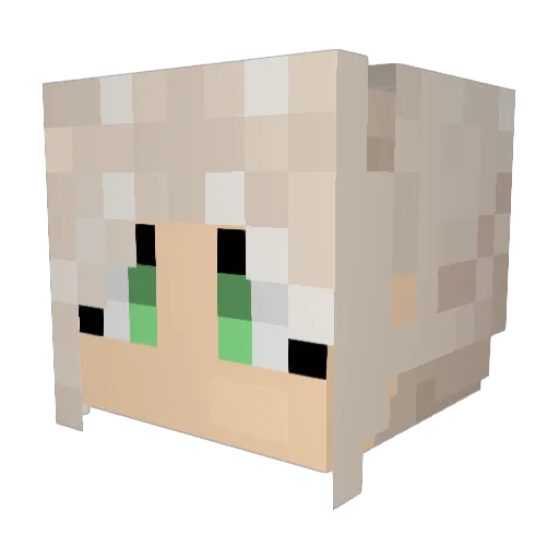 Pfirsichkralle Minecraft avatar head, 3D render