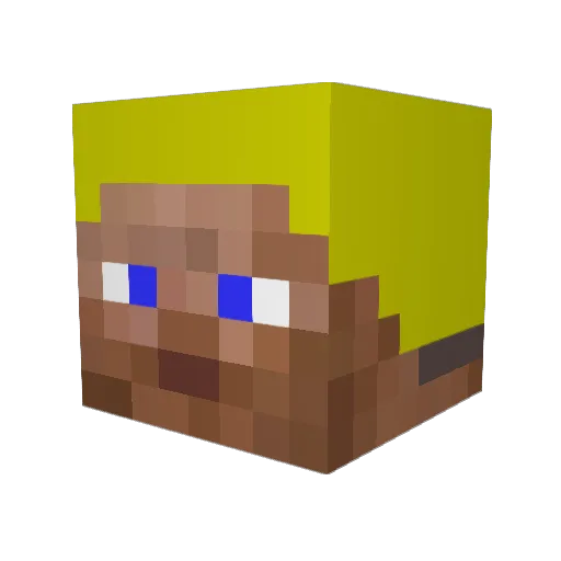 Pfussballa Minecraft avatar head, 3D render