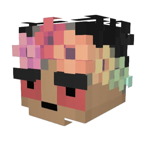 Pgys Minecraft avatar head, 3D render