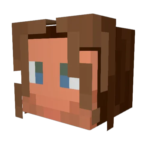 Ph0kU Minecraft avatar head, 3D render