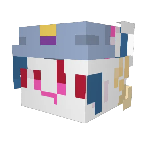Ph0rq Minecraft avatar head, 3D render