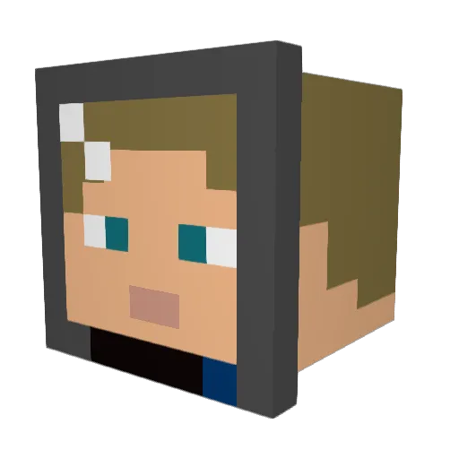 PhNx_Tom Minecraft avatar head, 3D render