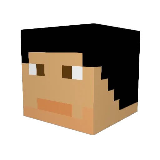 Phaddman Minecraft avatar head, 3D render