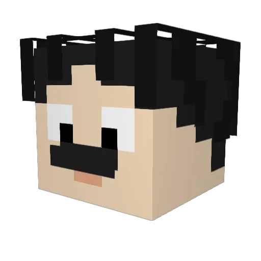 Phadil Minecraft avatar head, 3D render