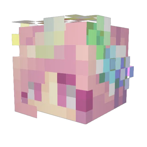 Phagglet Minecraft avatar head, 3D render