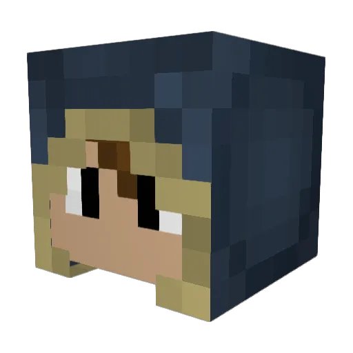 PhakeEyeDe Minecraft avatar head, 3D render