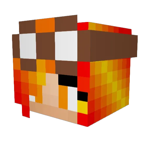 Phalcan Minecraft avatar head, 3D render