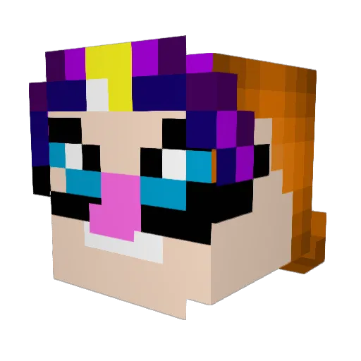Phalex Minecraft avatar head, 3D render