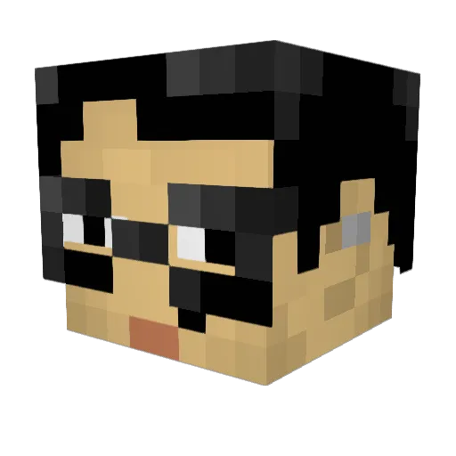Phamwich Minecraft avatar head, 3D render