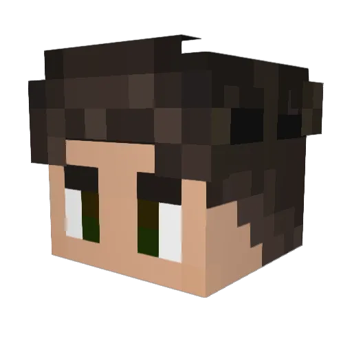 Phan_Tom_ Minecraft avatar head, 3D render