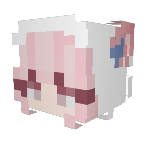 Phanah_Alter Minecraft avatar head, 3D render