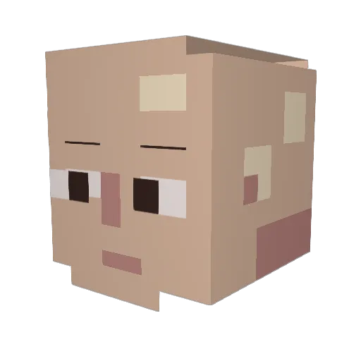 Phanatism Minecraft avatar head, 3D render