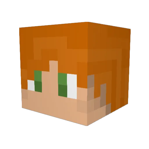 Phandaa Minecraft avatar head, 3D render