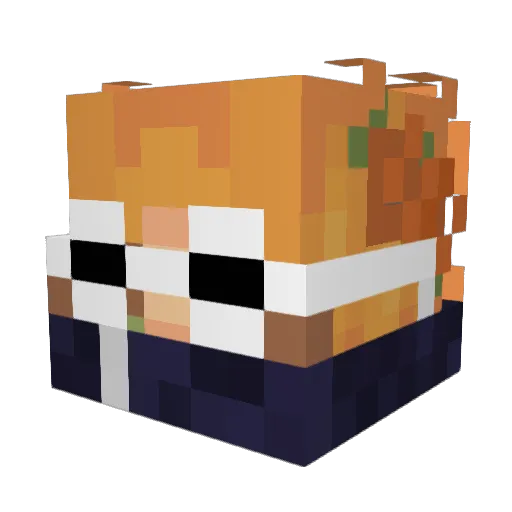 Phansi_ Minecraft avatar head, 3D render