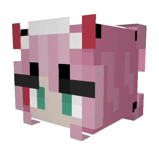 Phant02m Minecraft avatar head, 3D render