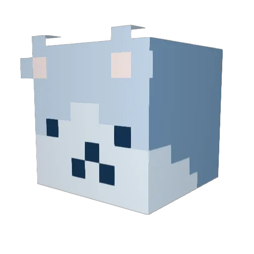 Phantaku Minecraft avatar head, 3D render