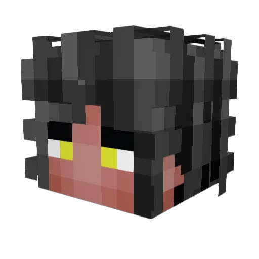 Phantha Minecraft avatar head, 3D render