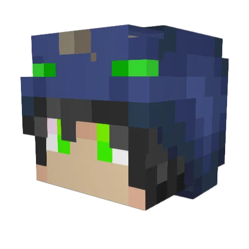 Phantick Minecraft avatar head, 3D render