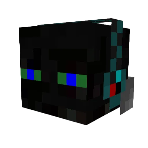 Phantobot Minecraft avatar head, 3D render
