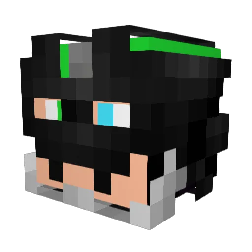 Phantom159 Minecraft avatar head, 3D render