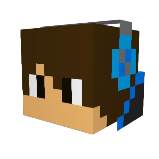 PhantomAditya Minecraft avatar head, 3D render