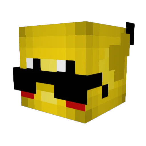 PhantomBaka Minecraft avatar head, 3D render