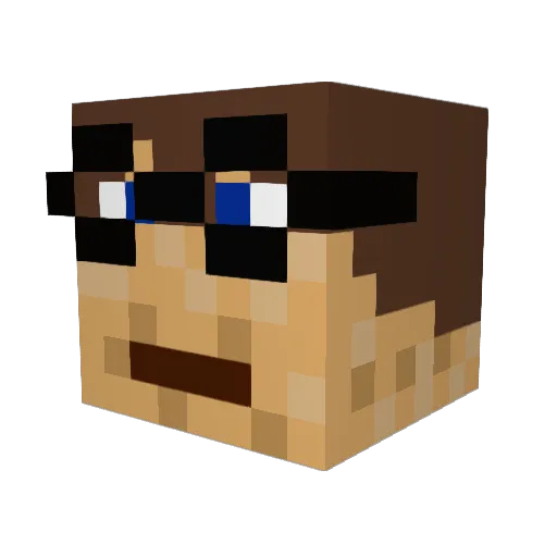 PhantomDogman Minecraft avatar head, 3D render