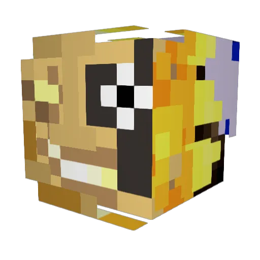 PhantomFox1 Minecraft avatar head, 3D render