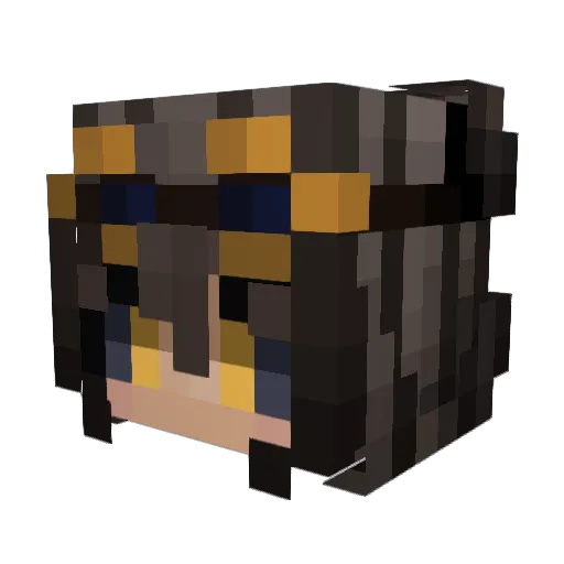 PhantomLupi Minecraft avatar head, 3D render