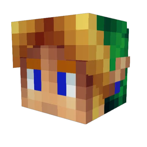 PhantomPhade Minecraft avatar head, 3D render