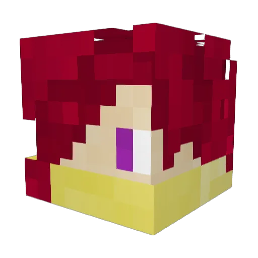 Phantomaya Minecraft avatar head, 3D render