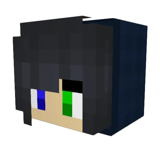 Phantombard Minecraft avatar head, 3D render