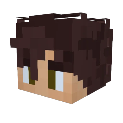 Phantomized Minecraft avatar head, 3D render