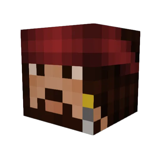 Phantomkatze Minecraft avatar head, 3D render