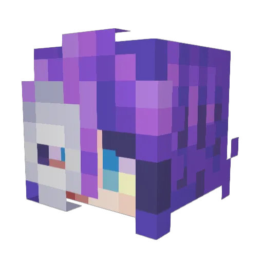 Phantowom Minecraft avatar head, 3D render