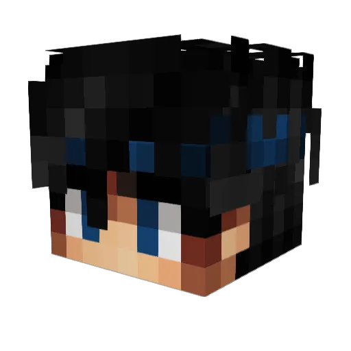 Phantrax Minecraft avatar head, 3D render