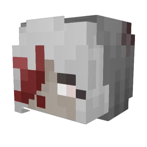 PhasmaBoo Minecraft avatar head, 3D render