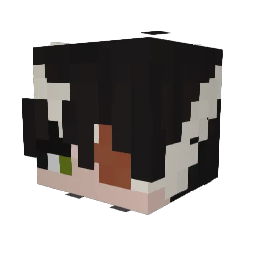 Phasmi Minecraft avatar head, 3D render