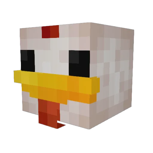 PhatChickenz Minecraft avatar head, 3D render