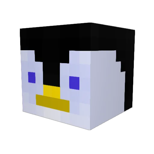 Phat_Penguin Minecraft avatar head, 3D render