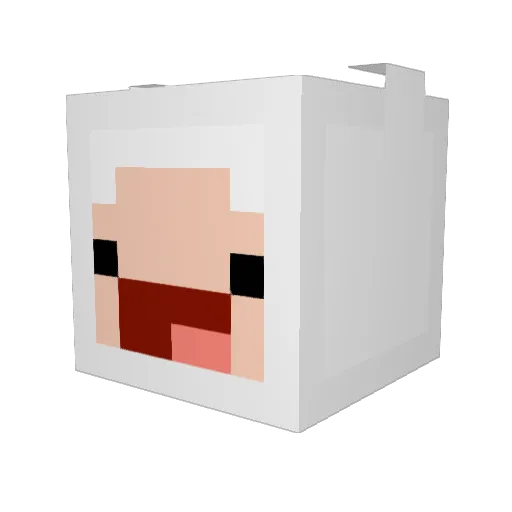 Phat_Tip Minecraft avatar head, 3D render