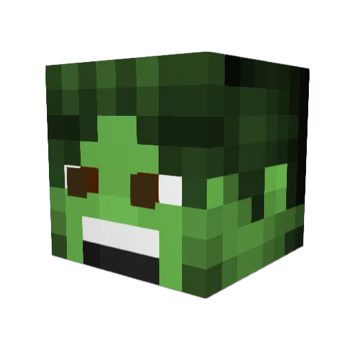 Phatspaz Minecraft avatar head, 3D render